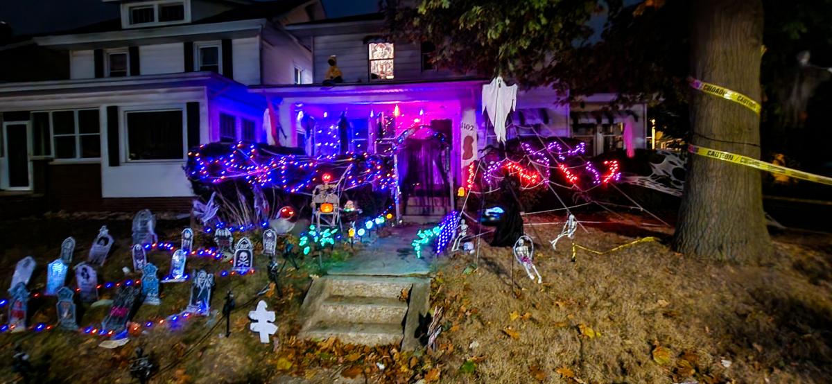 Halloween Lights Display at 1102 N Anthony Blvd, Fort Wayne Halloween Lights Display at 1102 N Anthony Blvd, Fort Wayne