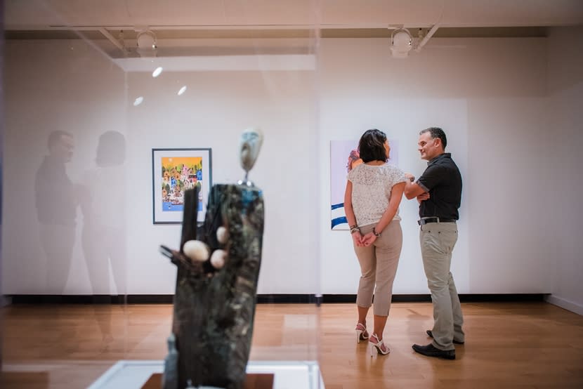 a couple at the Woodstock Art Gallery