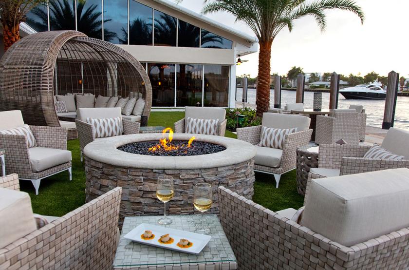 Chairs Around An Outdoor Fire Pit At Shooters Waterfront In Greater Fort Lauderdale 