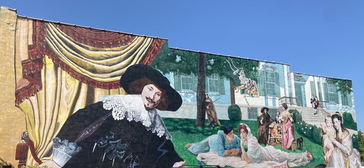 Image is of the Garden Party at the Taft Mural on Fairfield Ave in Bellevue.