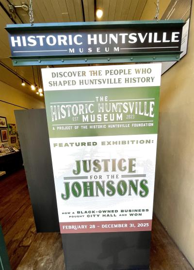 Justice for the Johnsons exhibit banner