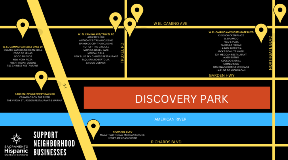 Map of restaurants near Discovery Park