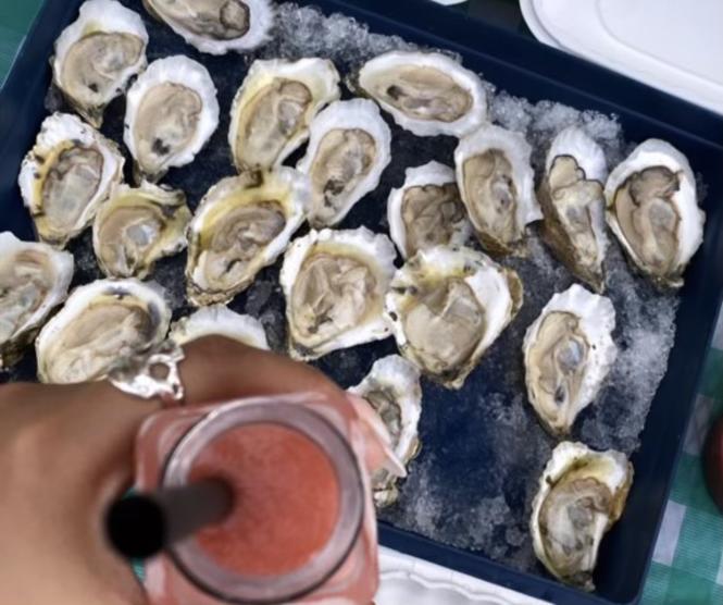 Oysters on the half shell.