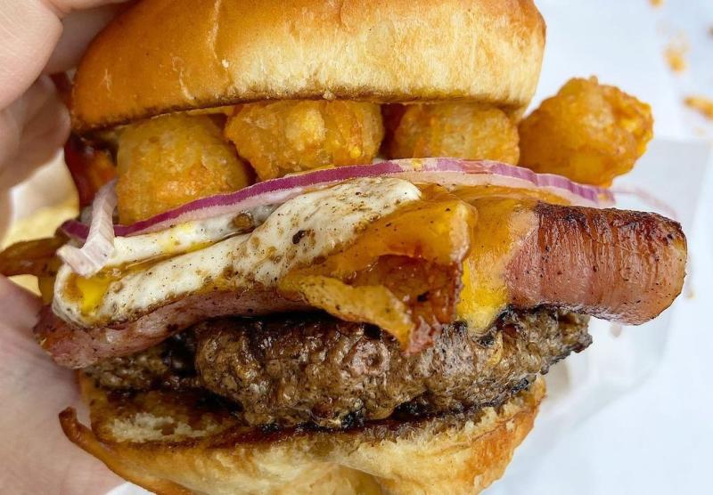 Wake 'n' Bake Burger from Fat Dan's Chicago-Style Deli