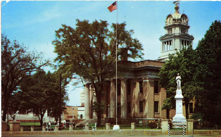 An image of the Old Madison County Courthouse, of which the clock tower met an unknown fate.