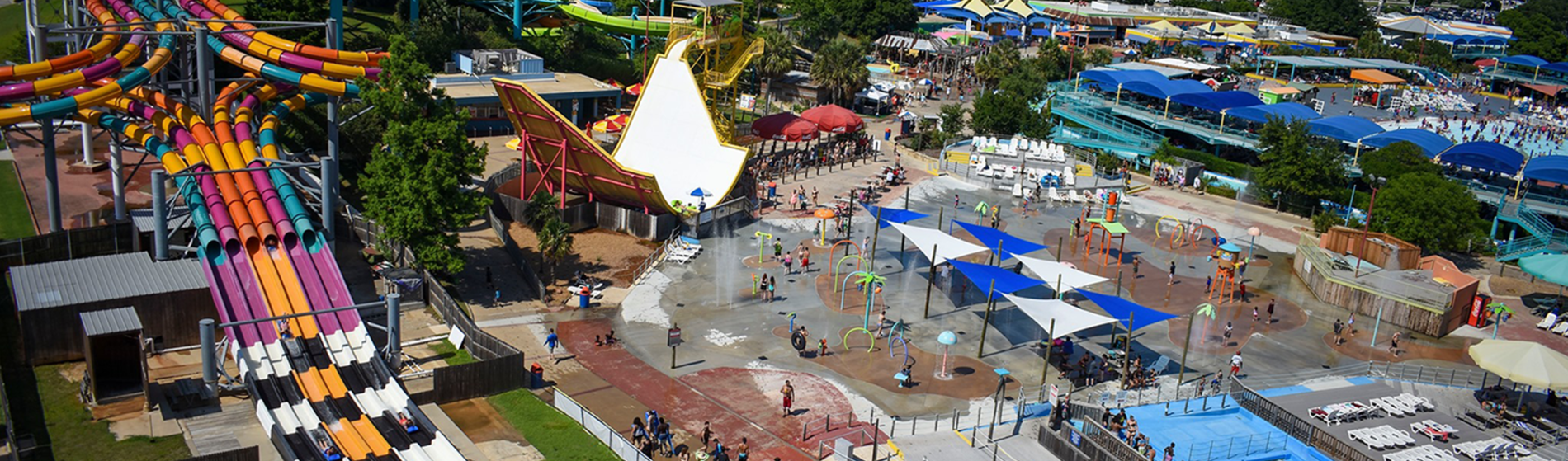 Hurricane Harbor aerial photo of water park