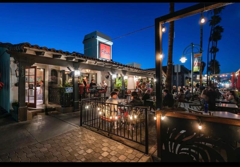 Outdoor Patio at Tac/Quila restaurant in Palm Springs.