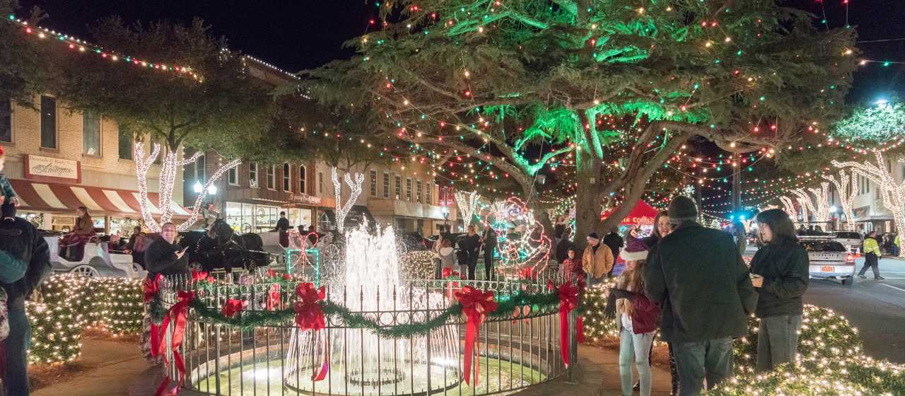 Downtown Forest City Christmas Lights}