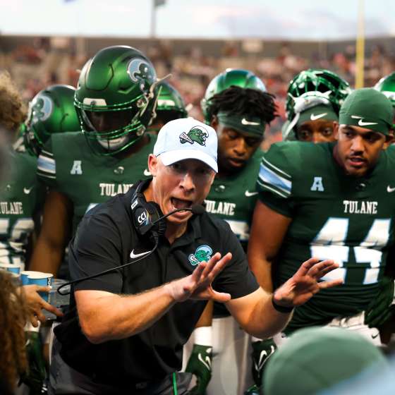 Coach Willie Fritz and the Tulane Green Wave