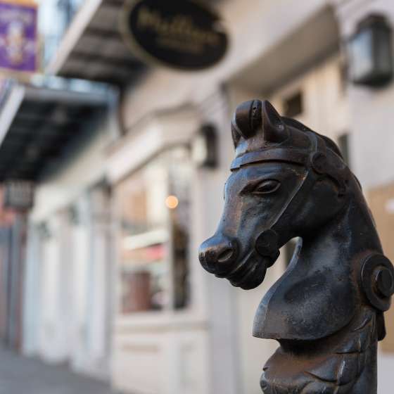 Horse-head Hitching Post in the French Quarter