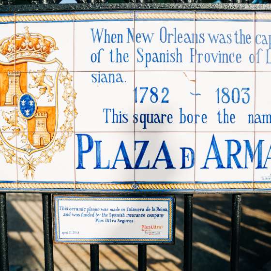 Spanish History Signs in the French Quarter