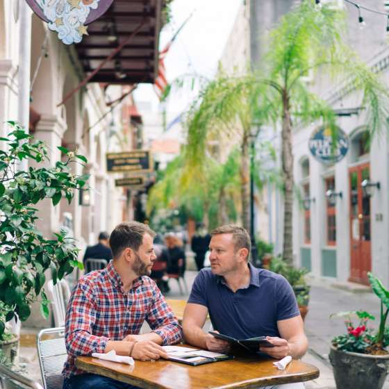 Gay Couple Eating Lunch