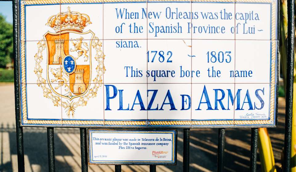 Spanish History Signs in the French Quarter