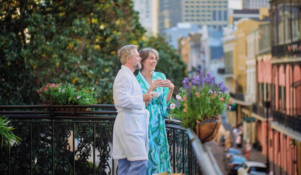 Couple on French Quarter Balcony