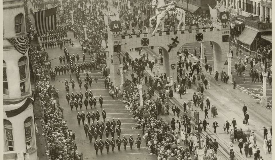 Historic photo of Knights Templar parade on Canal Street