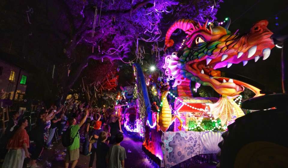Orpheus Rolling Down St. Charles Avenue during Mardi Gras in New Orleans
