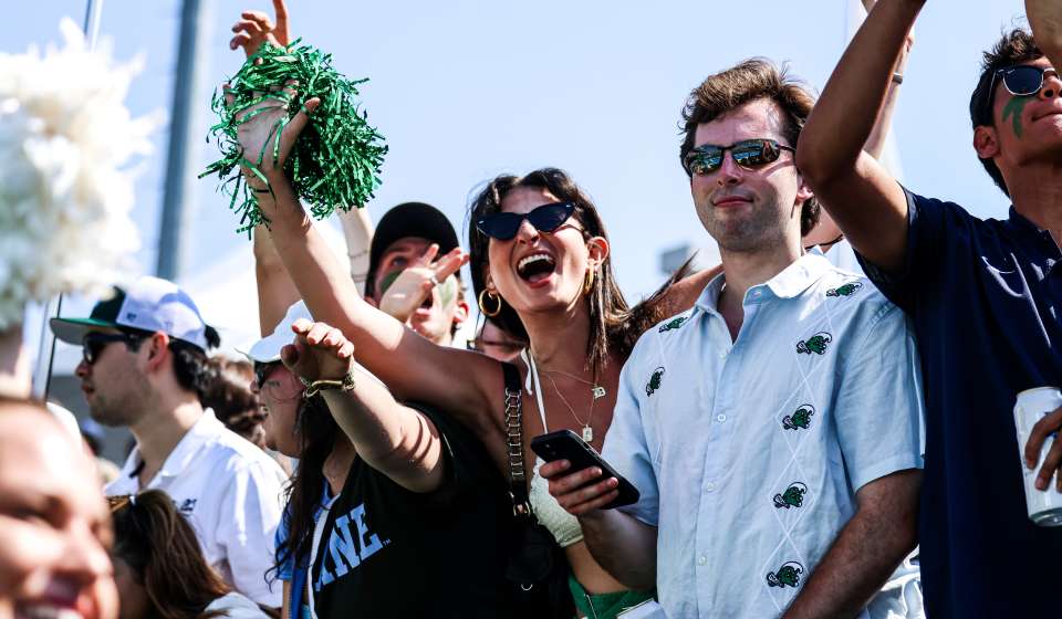 Football Fans Cheer on Tulane’s Green Wave at Yulman Stadium