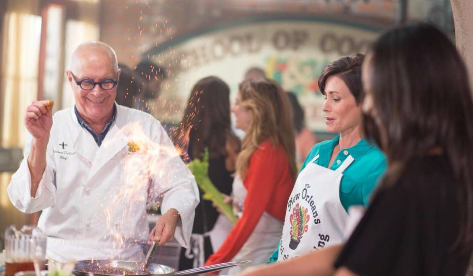 Learn how to cook an authentic Louisiana meal in this 3-Hour New Orleans cooking class. An expert chef will guide you and a group of, at most, 10 people through various recipes. Wine and beer are included in the price, and you can take your recipe and apron home with you after the class. Choose from multiple times and meals upon booking.