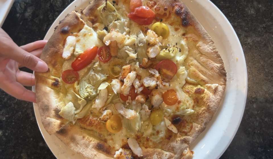 Louisiana Pizza Kitchen —& Krabben-Garnelen-Pizza