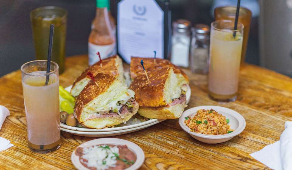 Napoleon House – Muffuletta with a side of Red Beans and Rice
