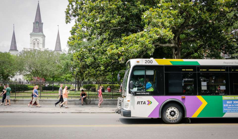 RTA Bus in front of Jackson Square