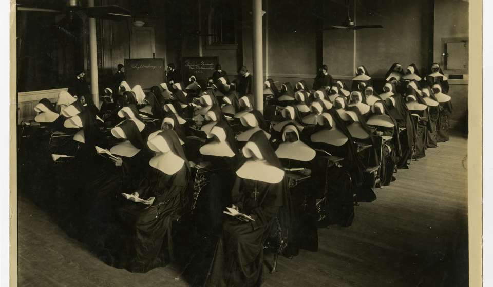 Called to the Camera: Arthur P. Bedou, Sisters of the Holy Family, Classroom Portrait, 1922