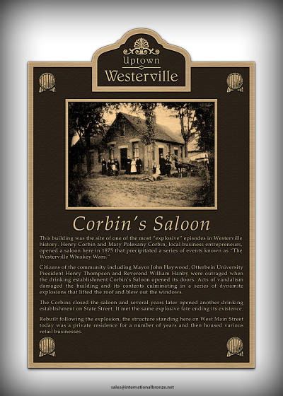 Corbin's Saloon Plaque