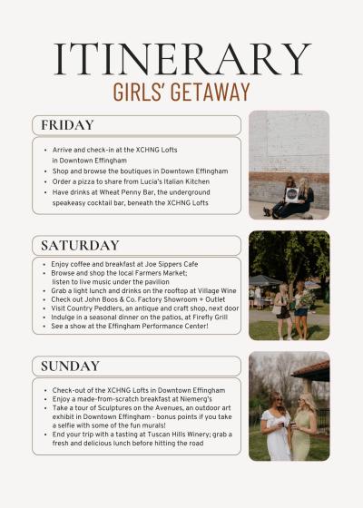 Girls Getaway Itinerary