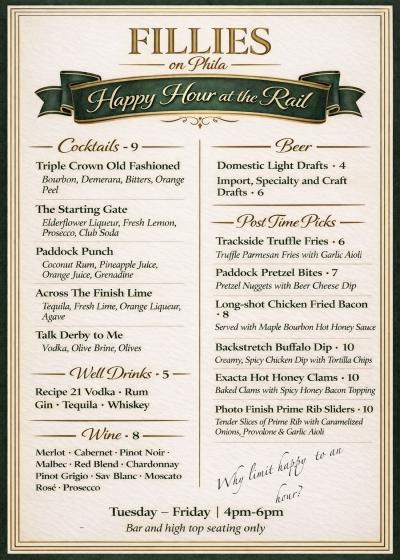 happy hour menu