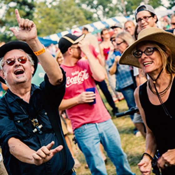 Group of revelers enjoying Shreveport's Highland Jazz and Blues Festival