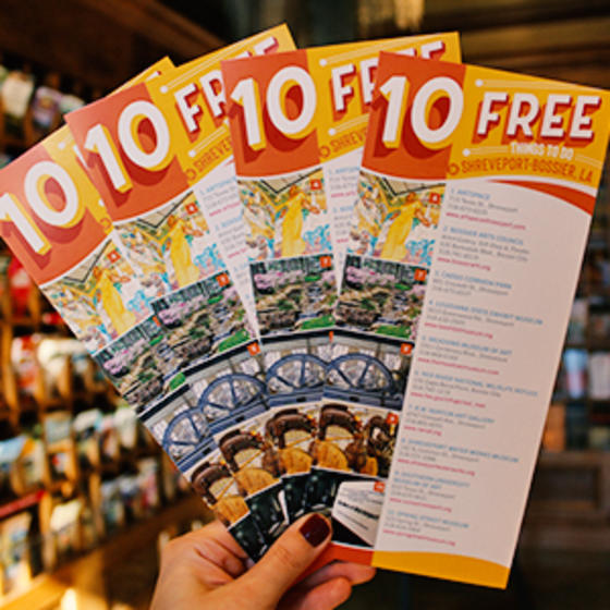 rack cards 10 Free Things to Do in Shreveport-Bossier