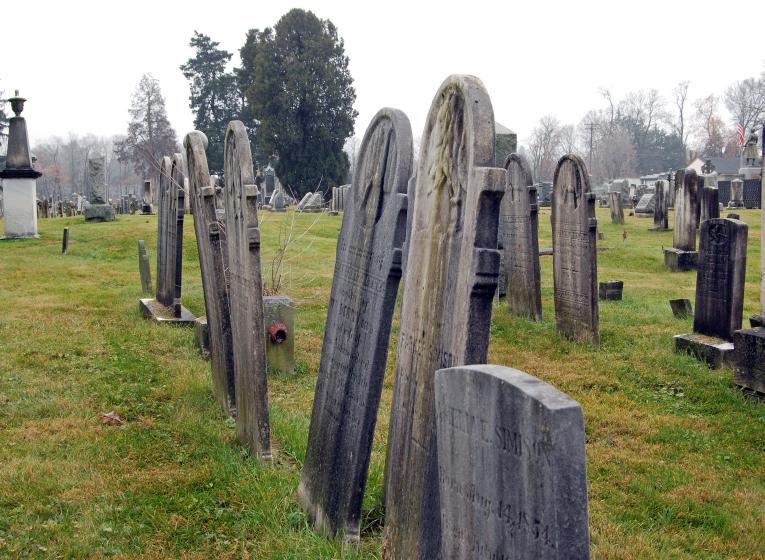 Tombstones in Carlisle's Old Public Graveyard