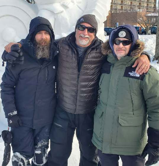 Picture of the Winterfest 2026 snow sculpting team from Pennsylvania.