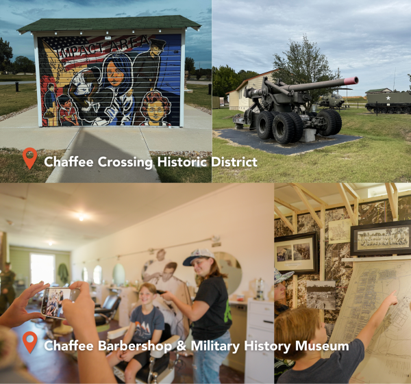 The Chaffee Crossing Historic District highlights Fort Smith's role in military history.