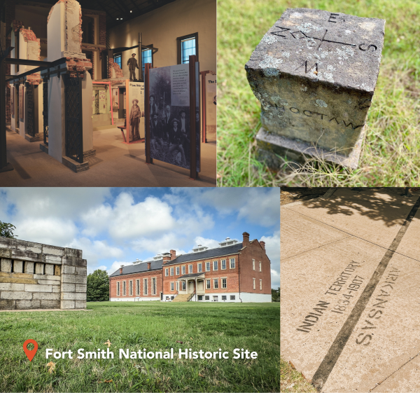 Fort Smith National Historic Site exhibits highlight the Trail of Tears, treaties, and the fort's significance in this complex history.