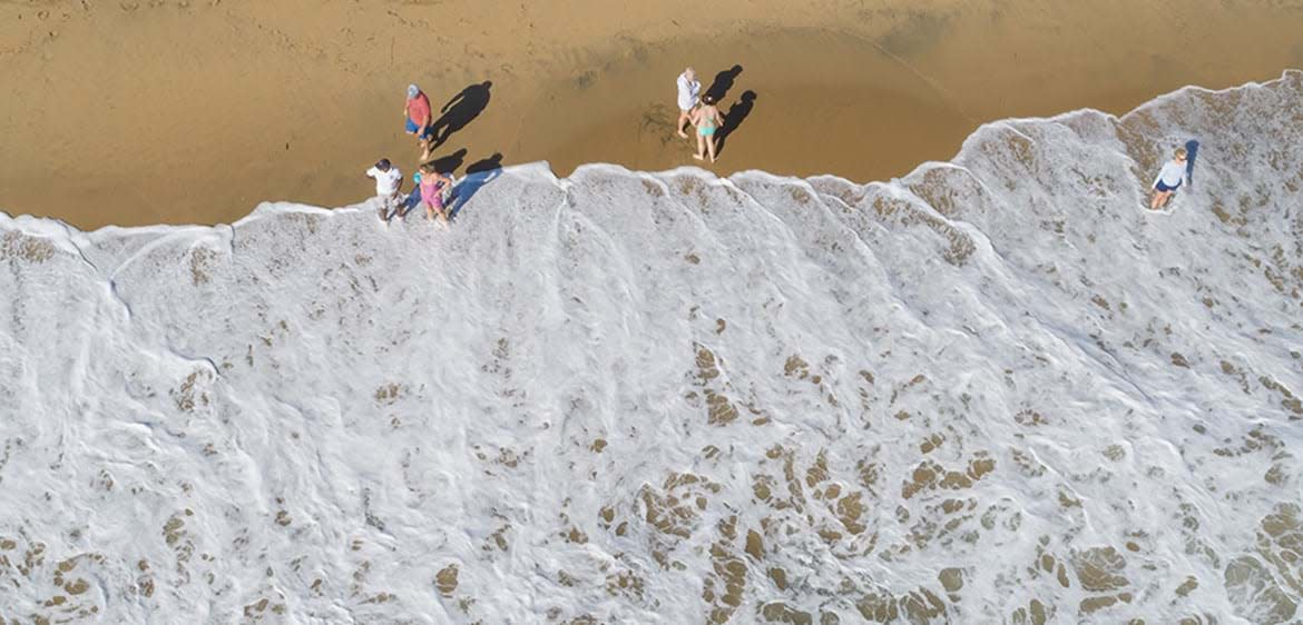 family on the beach