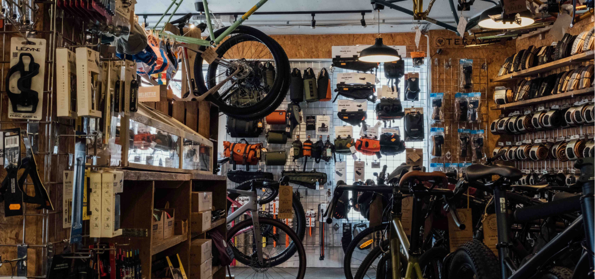The Woods Cyclery interior of shop