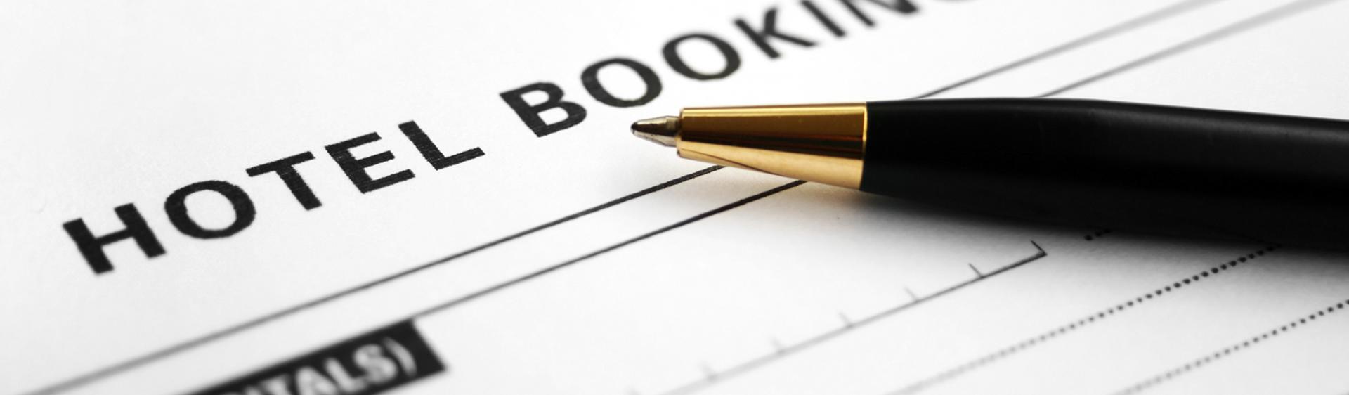 A stock photo of a booking form for hotels in Johnston County, NC.