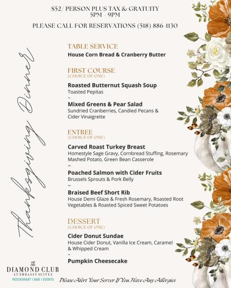 Thanksgiving menu