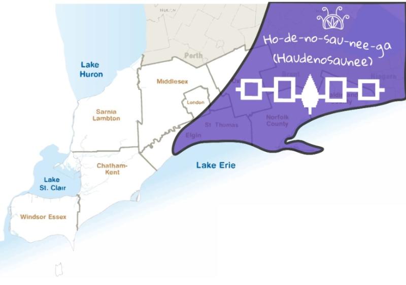 Haudenosaunee territory over map