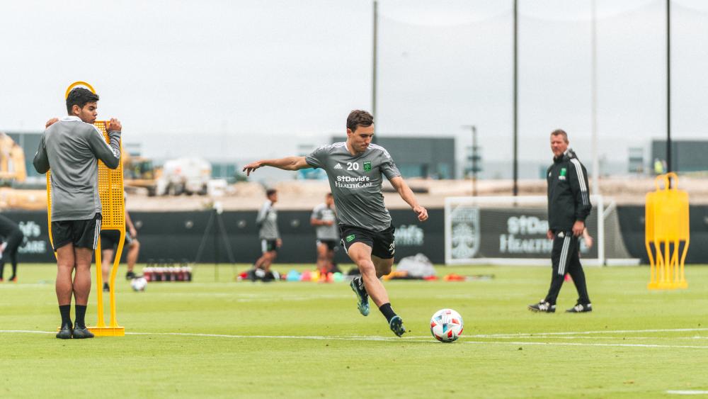 Players at Austin FC Training Facility