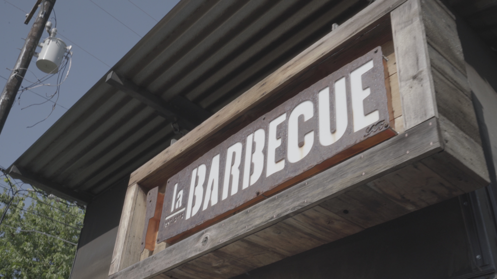 sign for la Barbecue in Austin Texas