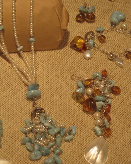 amber and larimar jewelry