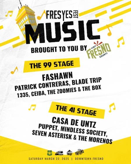 Music lineup for fresyes fest 2025