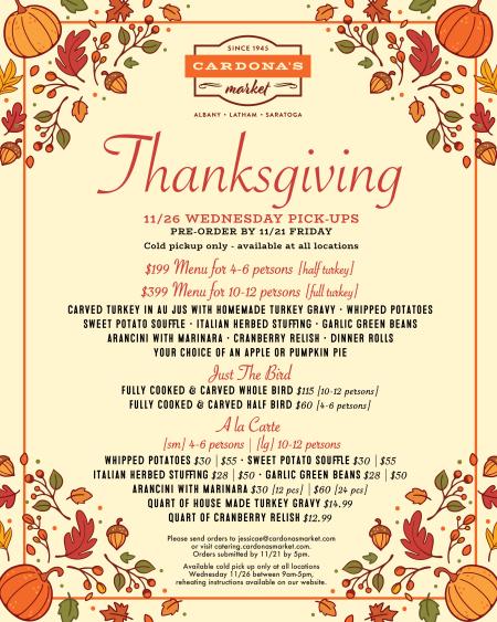 thanksgiving menu