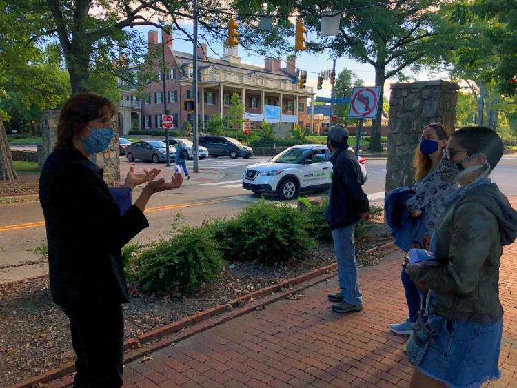 Maylin participating in the Free Chapel Hill Walking Tour