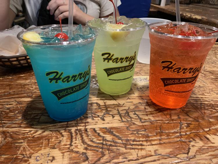 Drinks in Harry's Chocolate Shop in Lafayette