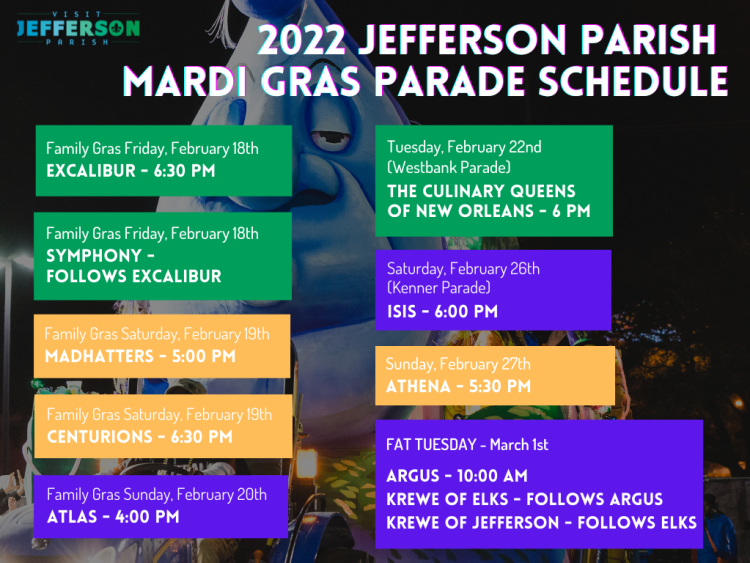 '22 Parade Schedule