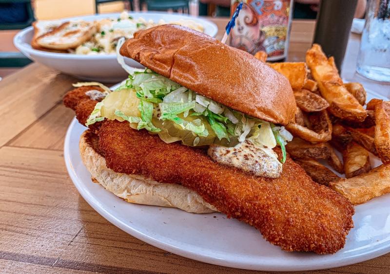 Pork tenderloin sandwich from Upland