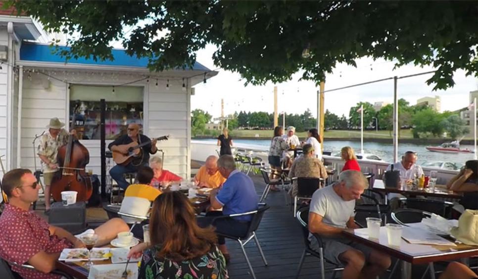 Bartlett's Fish Camp - outdoor dining in Michigan City